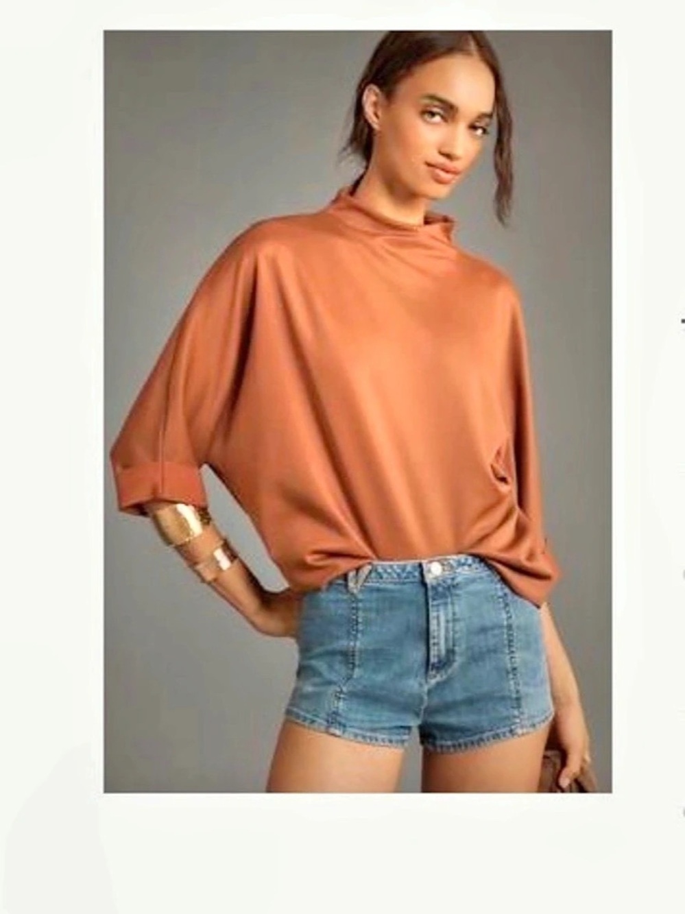 Anthropologie Whitley Mock Neck Top